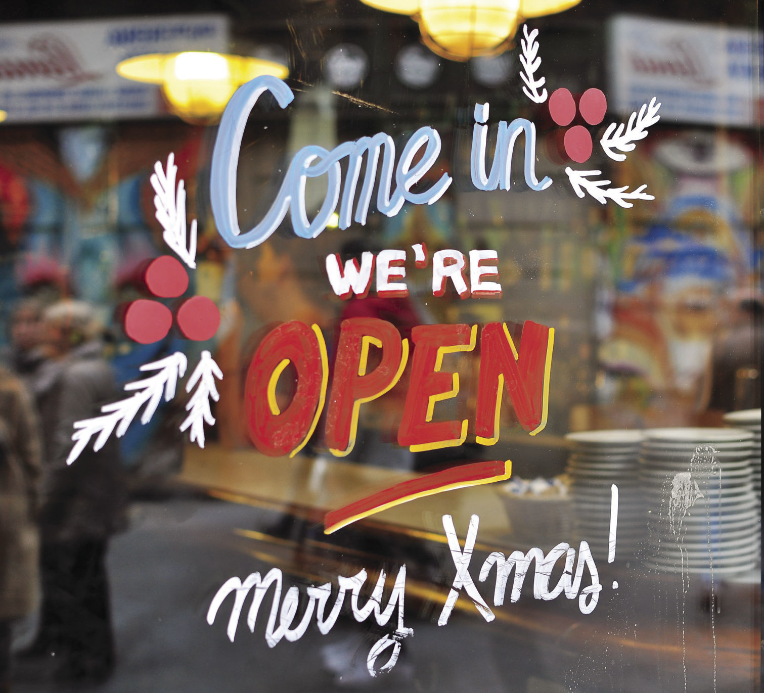 Come in sign in the street shop
